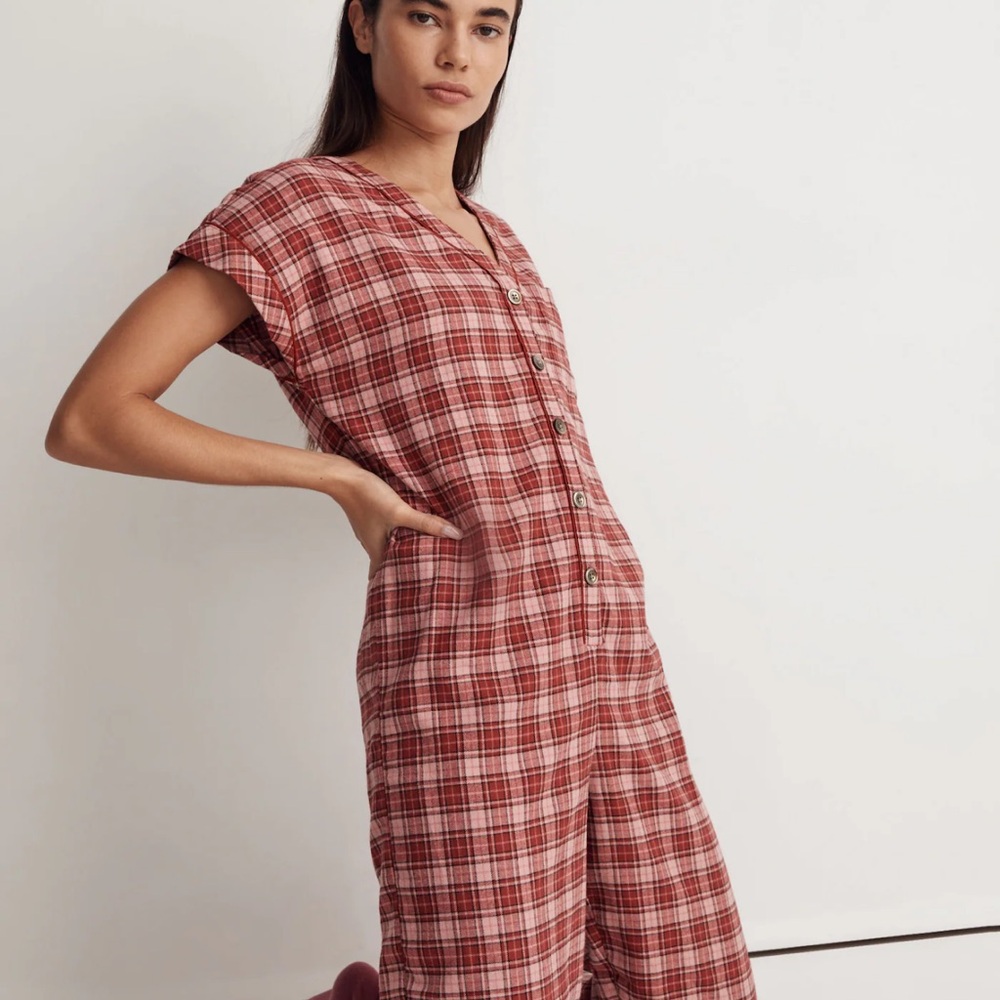 Madewell Flannel Bedtime One-Piece Pajamas - Norway Plaid